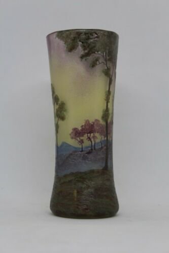 ミューラー兄弟　風景が描かれた花瓶　多色装飾