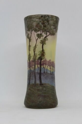 ミューラー兄弟　風景が描かれた花瓶　多色装飾