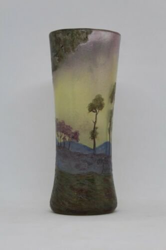 ミューラー兄弟　風景が描かれた花瓶　多色装飾
