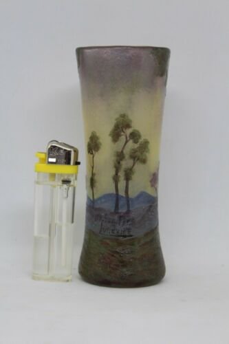 ミューラー兄弟　風景が描かれた花瓶　多色装飾