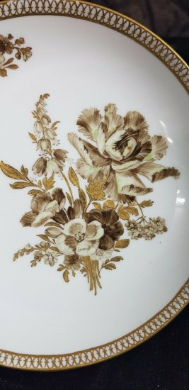 マイセン　カップ＆ソーサー　セピアの花柄　1774年～1814年　マルコリーニ