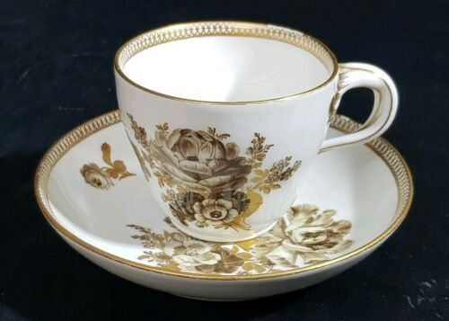 マイセン　カップ＆ソーサー　セピアの花柄　1774年～1814年　マルコリーニ