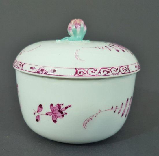 マイセン　シュガーボックス　紫色の花　1774年～1814年　マルコリーニ