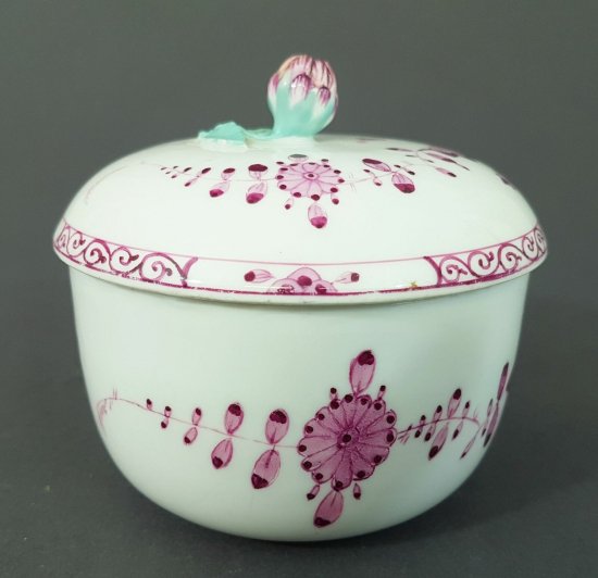 マイセン　シュガーボックス　紫色の花　1774年～1814年　マルコリーニ