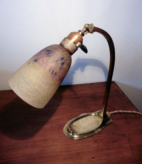 シュナイダー兄弟　ランプ　アールデコ　サイン入り