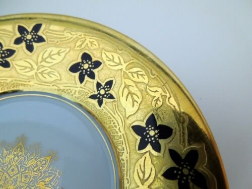 リモージュ　デミタスカップ＆ソーサーセット　レイズドゴールド　花柄