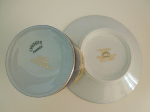 リモージュ　デミタスカップ＆ソーサーセット　レイズドゴールド　花柄