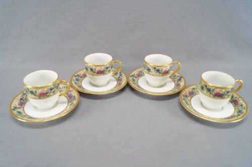 リモージュ　バウオ＆ドッター　アール・ヌーヴォー　デミタスカップ＆ソーサー　4点セット