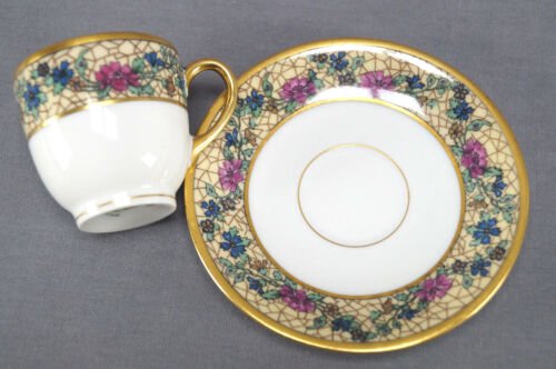 リモージュ　バウオ＆ドッター　アール・ヌーヴォー　デミタスカップ＆ソーサー　4点セット