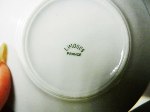 リモージュ　デミタスカップ＆ソーサーセット　コバルトブルー　バラ