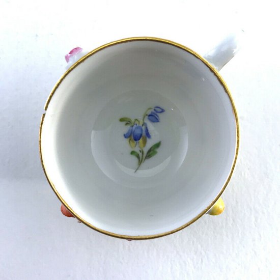 マイセン　カップ＆ソーサー　花の飾り付き　20世紀初期　ドイツ製
