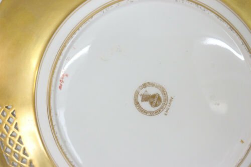 ミントン　プレート　網目模様　ジュエル　ターコイズ　エカチェリーナ二世