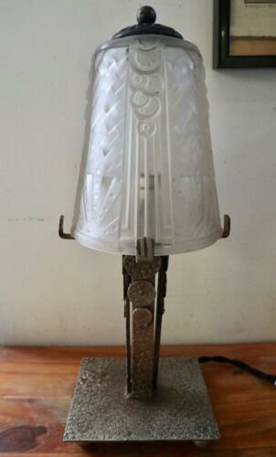 ミューラー兄弟　テーブルランプ　ブロンズテーブルランプ　アールデコ様式