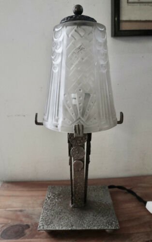 ミューラー兄弟　テーブルランプ　ブロンズテーブルランプ　アールデコ様式