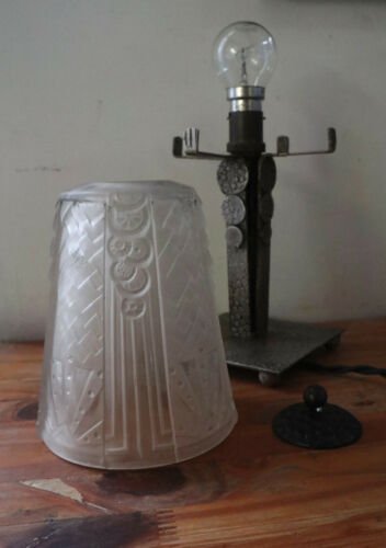 ミューラー兄弟　テーブルランプ　ブロンズテーブルランプ　アールデコ様式