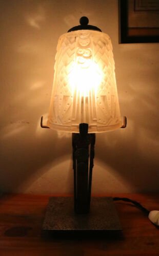 ミューラー兄弟　テーブルランプ　ブロンズテーブルランプ　アールデコ様式