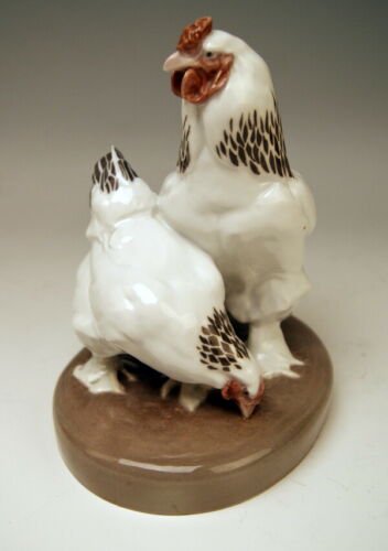 マイセン　動物の人形　ブラフマー鶏ペア　ウィリー・レインズ　モデルナンバーX148　1907年