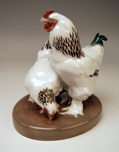 マイセン　動物の人形　ブラフマー鶏ペア　ウィリー・レインズ　モデルナンバーX148　1907年