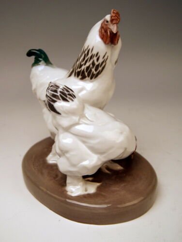 マイセン　動物の人形　ブラフマー鶏ペア　ウィリー・レインズ　モデルナンバーX148　1907年