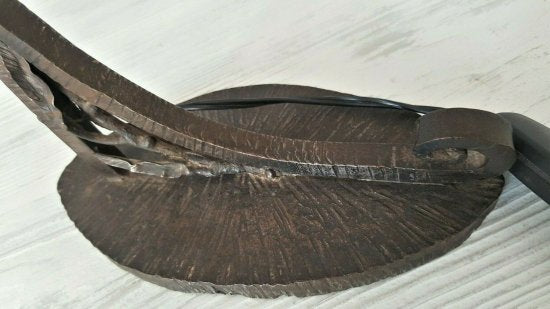 ミューラー兄弟　アールデコ様式のテーブルランプ　練りガラス・錬鉄製