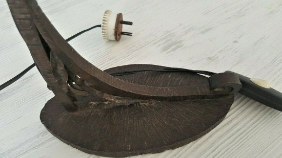 ミューラー兄弟　アールデコ様式のテーブルランプ　練りガラス・錬鉄製