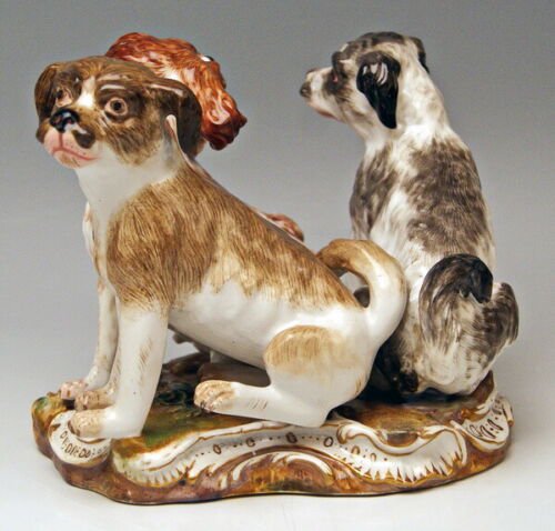 マイセン　大サイズ　動物の人形　3匹の犬　ケンドラー　1860年
