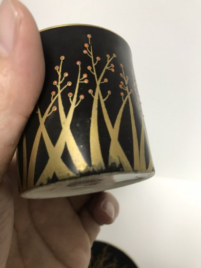 アンティーク　ロイヤルウースター　黒と金　コーヒーカップ　ソーサー　1919年