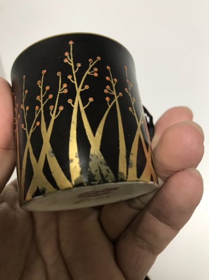 アンティーク　ロイヤルウースター　黒と金　コーヒーカップ　ソーサー　1919年