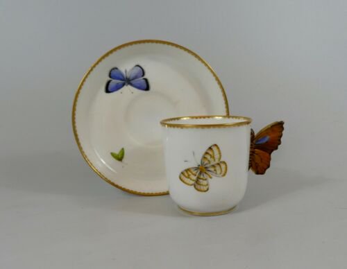 ロイヤルウースター　磁器　蝶々　カップとソーサー　1800年
