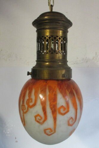 ル・ヴェール・フランカス　シュナイダー兄弟　カメオグラス　ペンダントライト　酸エッチング