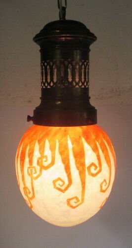 ル・ヴェール・フランカス　シュナイダー兄弟　カメオグラス　ペンダントライト　酸エッチング