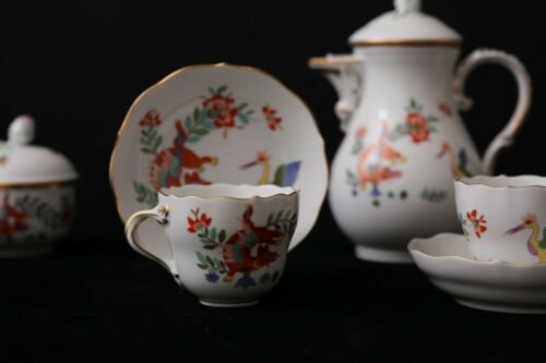 マイセン　モカセット　人気　6客　希少品　柿右衛門　赤虎とコウノトリ