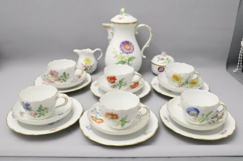 マイセン　コーヒーセット　花の絵付け　金　21点　人気