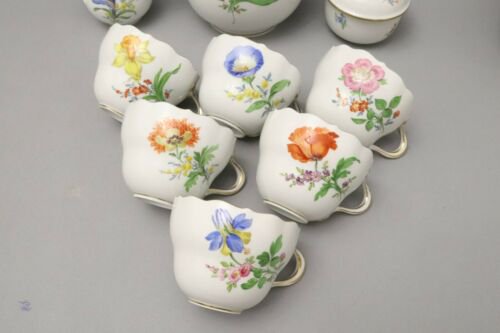 マイセン　コーヒーセット　花の絵付け　金　21点　人気