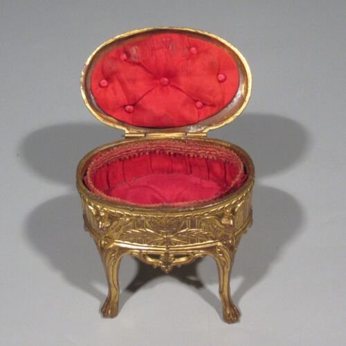 アンティーク　フランス製　ジュエリーボックス　アールヌーヴォー　   メダルデザイン　鷲　女性の肖像