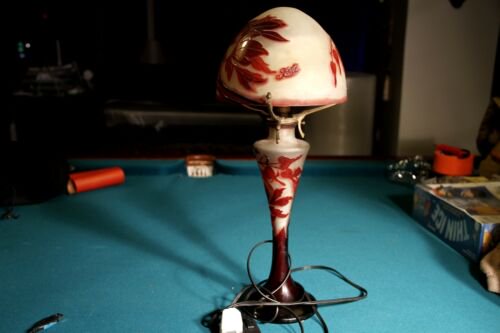 エミールガレ　アールヌーヴォー　酸エッチング　テーブルランプ　1900年頃