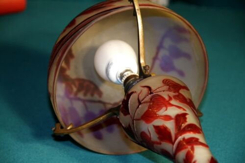 エミールガレ　アールヌーヴォー　酸エッチング　テーブルランプ　1900年頃