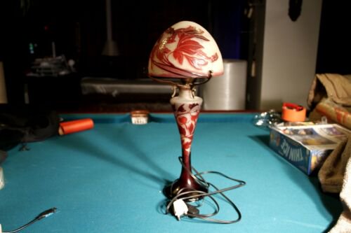 エミールガレ　アールヌーヴォー　酸エッチング　テーブルランプ　1900年頃