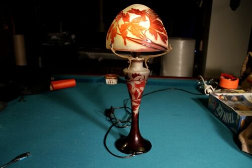エミールガレ　アールヌーヴォー　酸エッチング　テーブルランプ　1900年頃