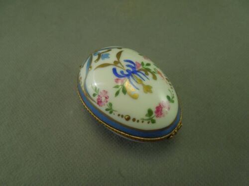 リモージュ　磁器　卵型　小物入れ　ジュエリーボックス　パリ風　フランス　花柄
