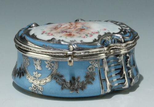 セーヴル　シルバー加工　タバティエール（嗅ぎ煙草入れ）ジュエリーボックス　1857年　ドレ・ア・セーヴル