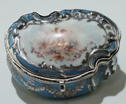 セーヴル　シルバー加工　タバティエール（嗅ぎ煙草入れ）ジュエリーボックス　1857年　ドレ・ア・セーヴル