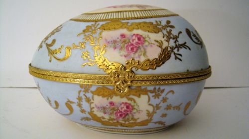 大サイズ　リモージュ　ファベルジェ　イースターエッグ　17.8ｘ28cm ロシア皇室　小物入れ　ジュエリーボックス