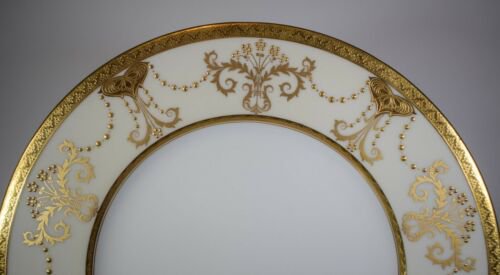 6枚セット　ミントン　立体的　金　アールヌーヴォー　ディナー皿　1920年頃