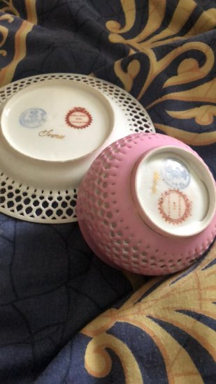 セーブル絵皿ポンパドールピンク