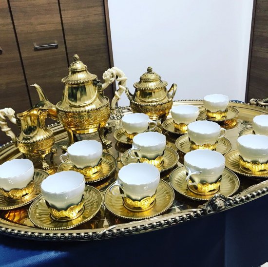 アンティーク　19世紀　フランス製　純銀　金メッキ　ティーセット　カルディヤック　パリ　1970年頃