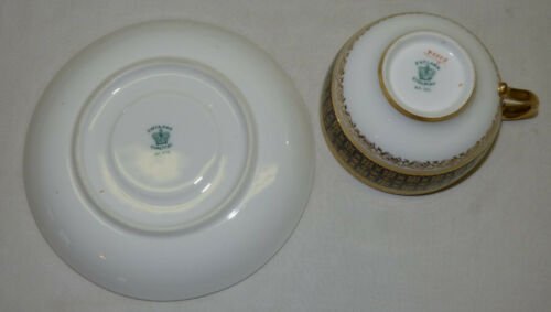 アンティーク　コールポート　コバルトブルー　ゴールド　カップとソーサー