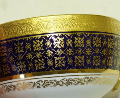 アンティーク　コールポート　コバルトブルー　ゴールド　カップとソーサー