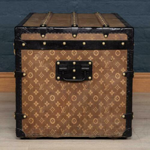 アンティーク　20世紀　ルイヴィトン　トランク　織り込み　キャンバス　パリ　1900年頃