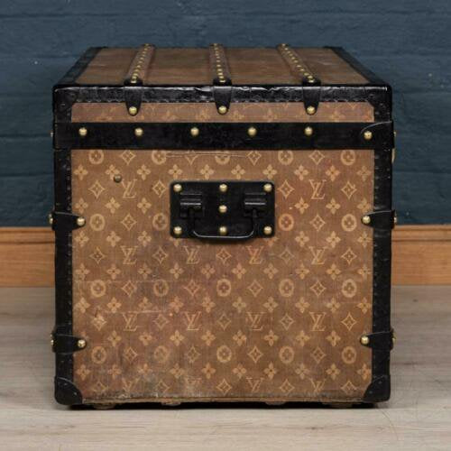 アンティーク　20世紀　ルイヴィトン　トランク　織り込み　キャンバス　パリ　1900年頃